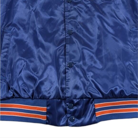 Denver Broncos Vintage Chalk Line Satin Bomber Jacket EUC Size L       WF174 - Picture 3 of 9